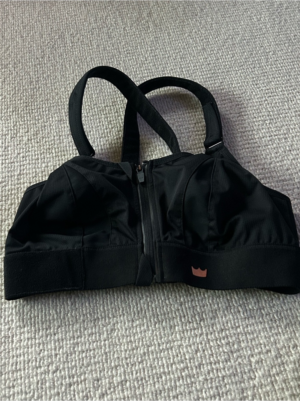 SHEFIT Black Front-Zip High Support Sports Bra